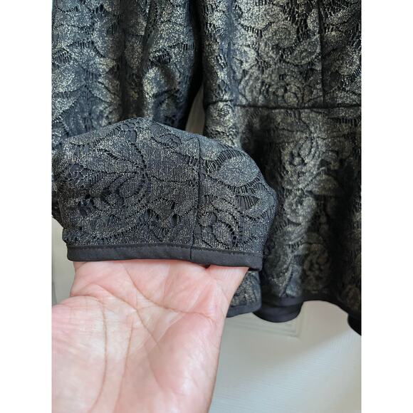 Hinge Overlay Lace Full Zip Peplum Blazer Jacket Small Goth Dark Romance - Picture 9 of 13